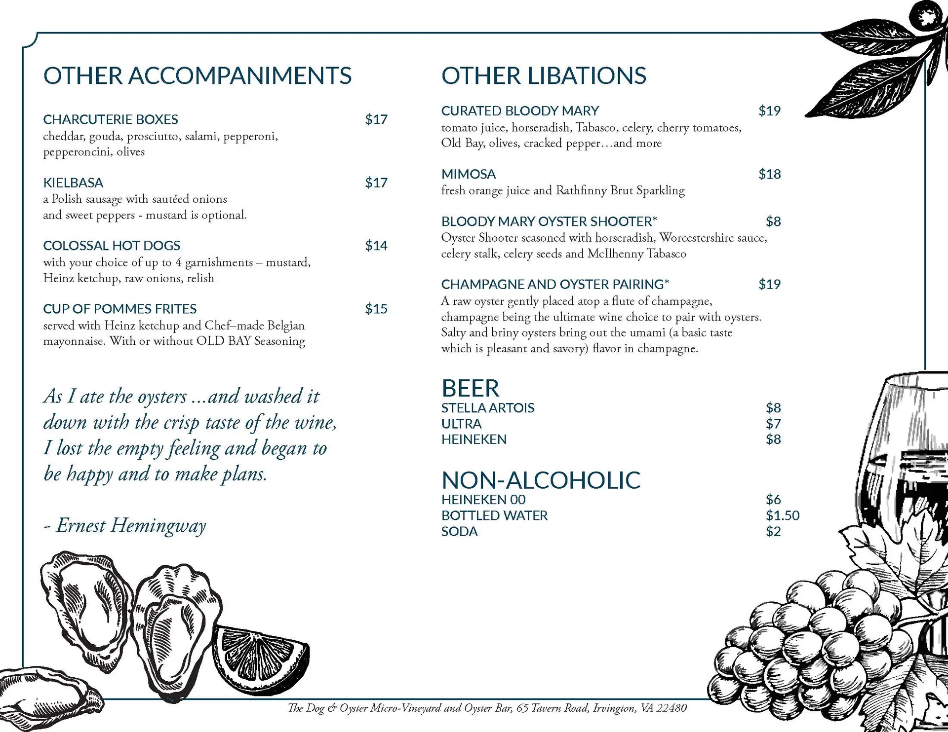 Dog & Oyster Summer Menu Updated 8.7.25 Page 2
