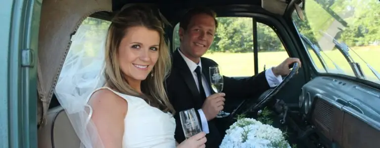 A couple celebrating after getting married at our wedding venues in Virginia